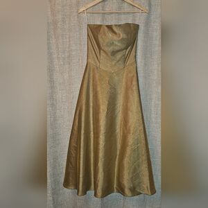 Vintage Scott McClintock Gold Tea Length Cocktail Dress